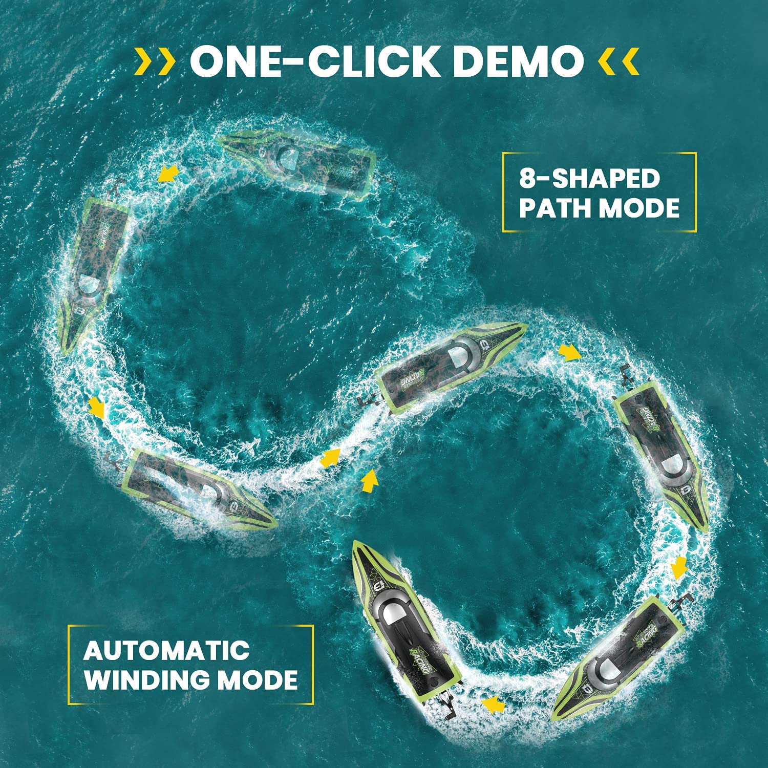 DEERC 2008 RC Boat Remote Control Boats for Pools and Lakes 20+mph 2.4GHz Racing