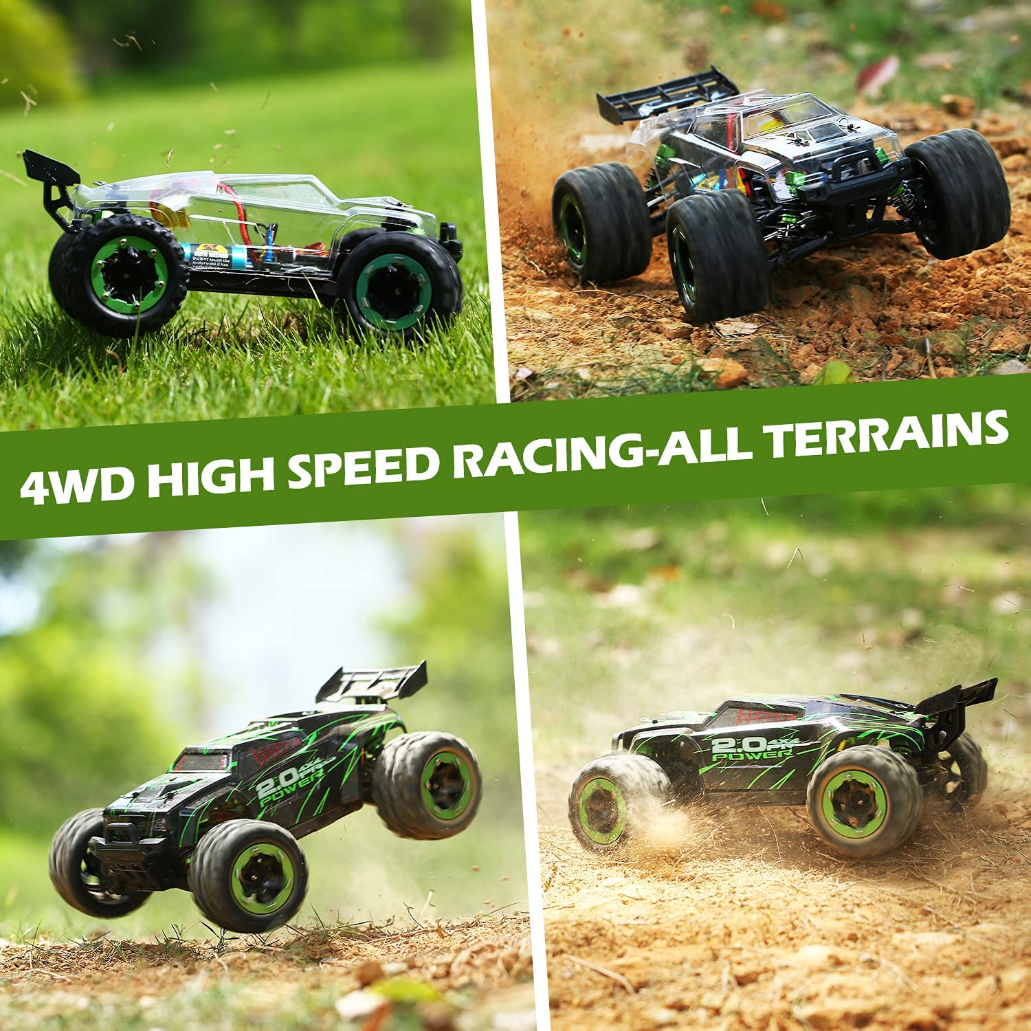 DEERC 302E RC Car High Speed Remote Control Car 1:18 Scale 4WD Monster Truck