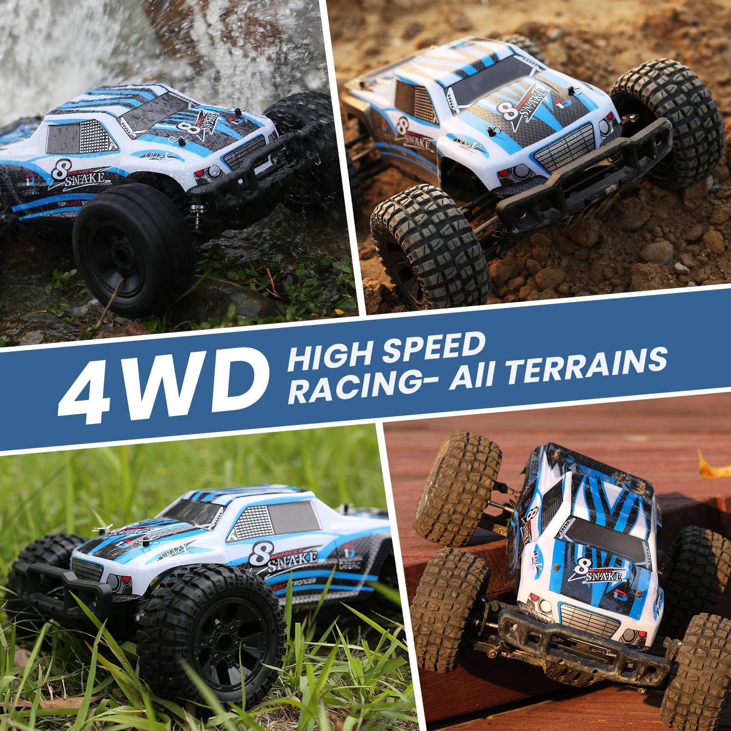DEERC 9200E RC Car High Speed Remote Control Car 1:10 Scale 4WD Monster Truck