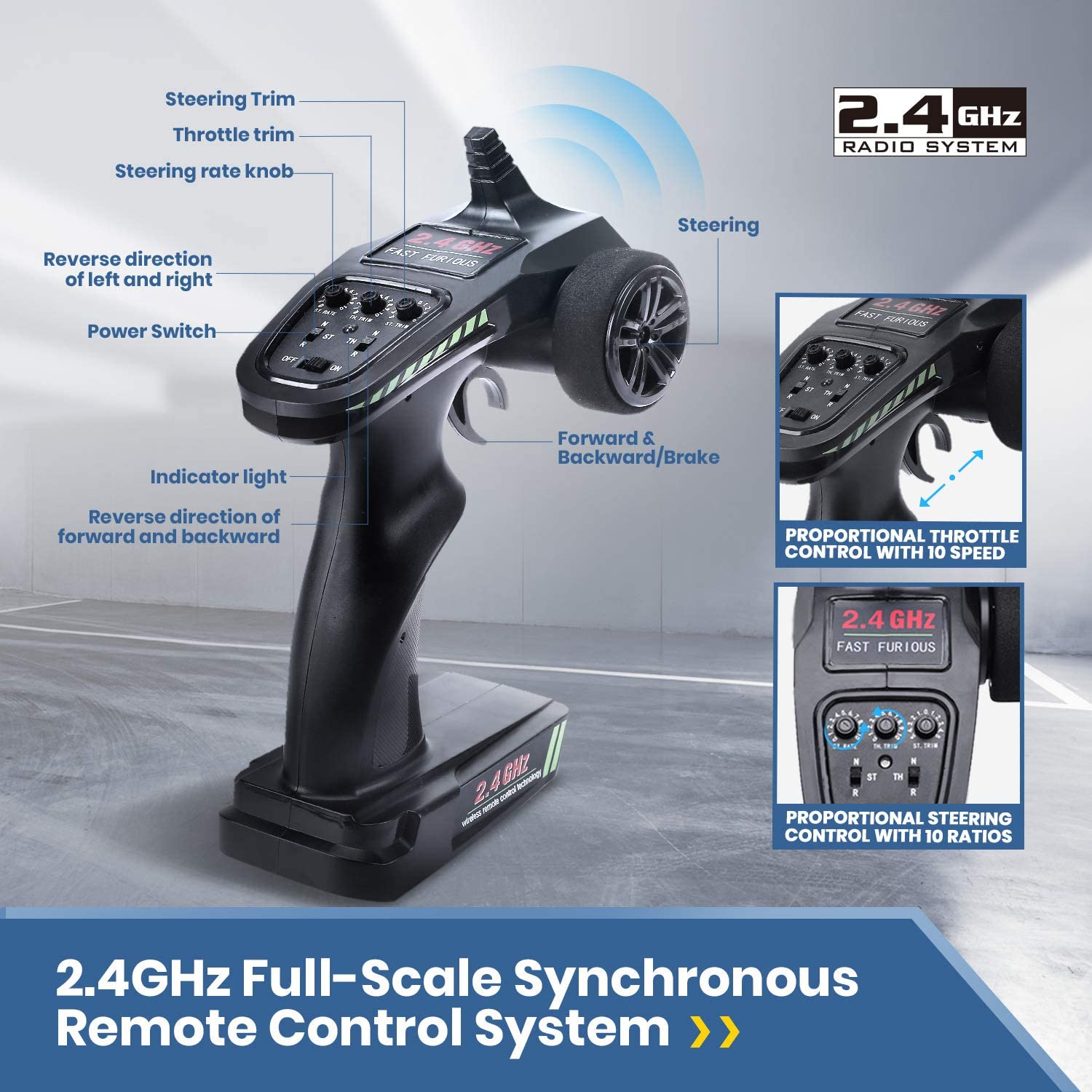 DEERC 9200E RC Car High Speed Remote Control Car 1:10 Scale 4WD Monster Truck