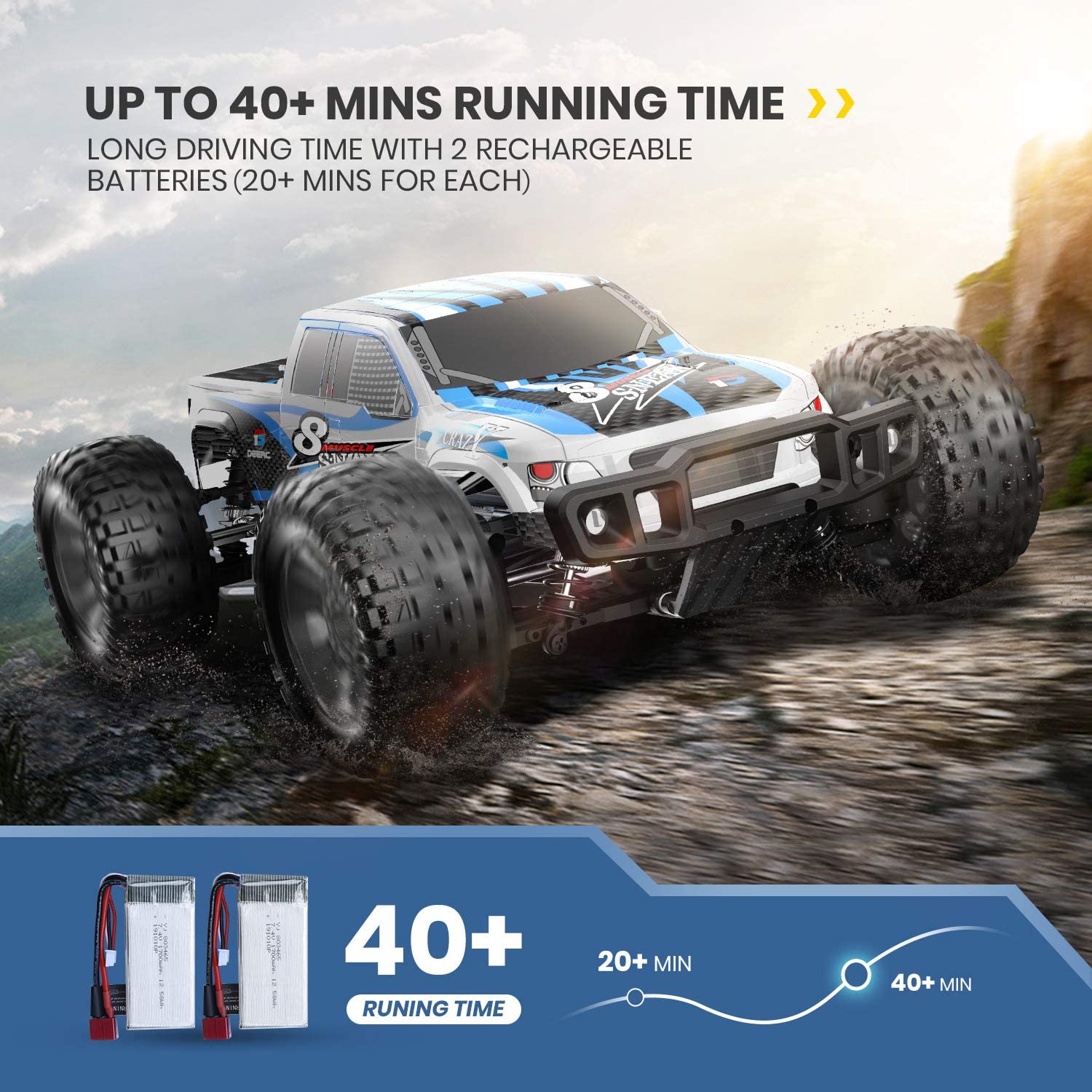 DEERC 9200E RC Car High Speed Remote Control Car 1:10 Scale 4WD Monster Truck