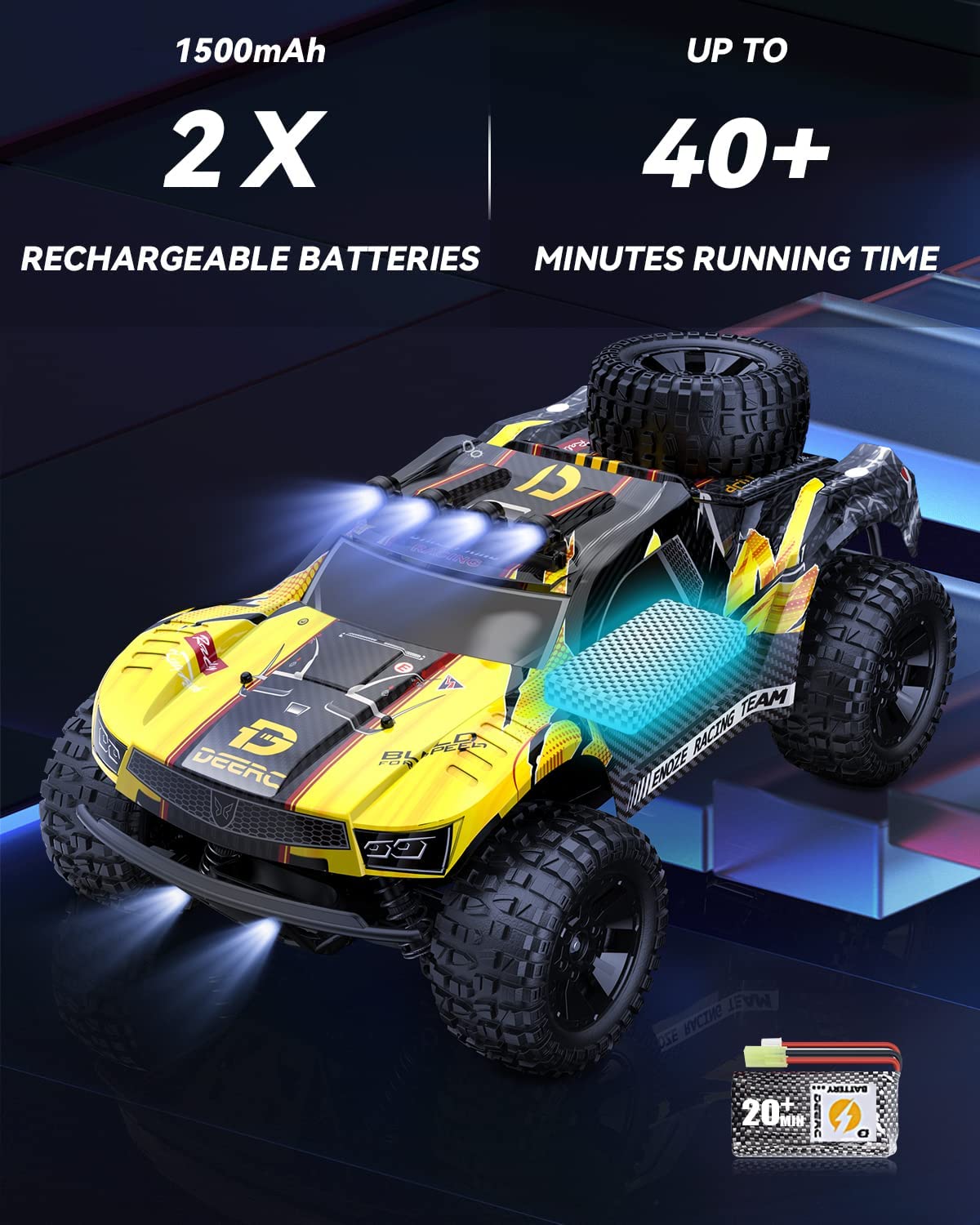 DEERC 9201E Remote Control Car 1:10 High Speed RC Monster Truck 4x4 Off Road
