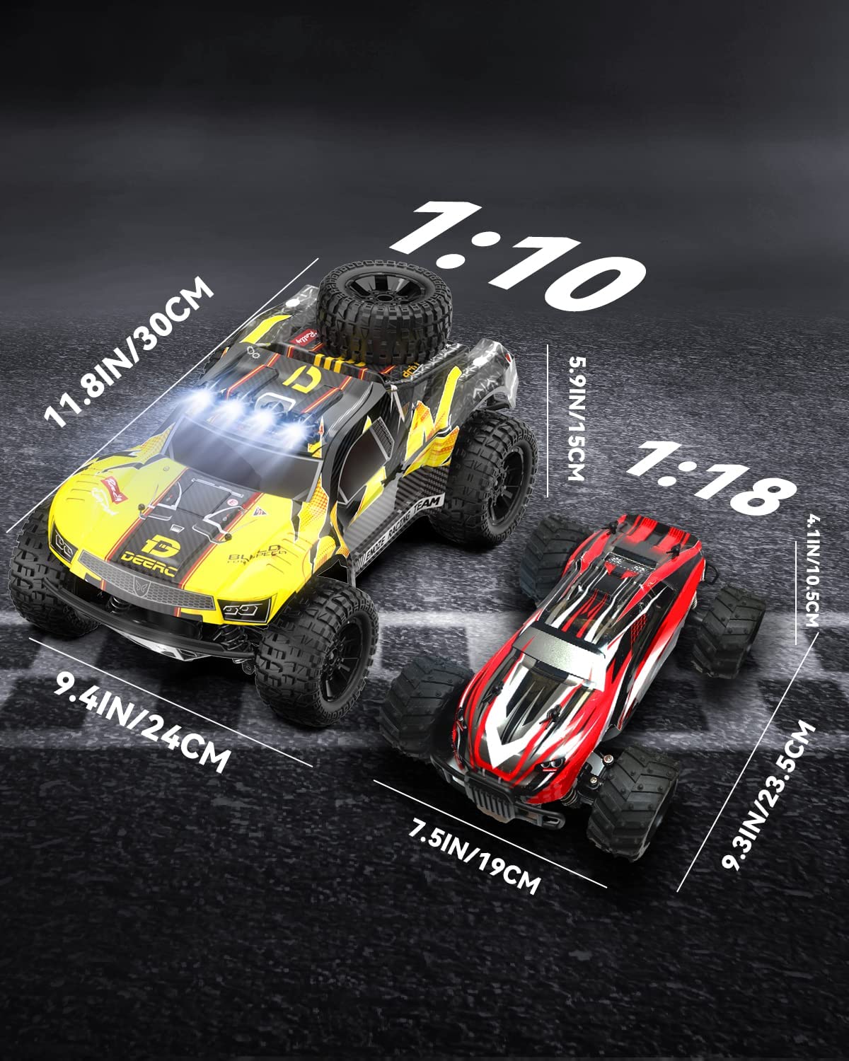 DEERC 9201E Remote Control Car 1:10 High Speed RC Monster Truck 4x4 Off Road