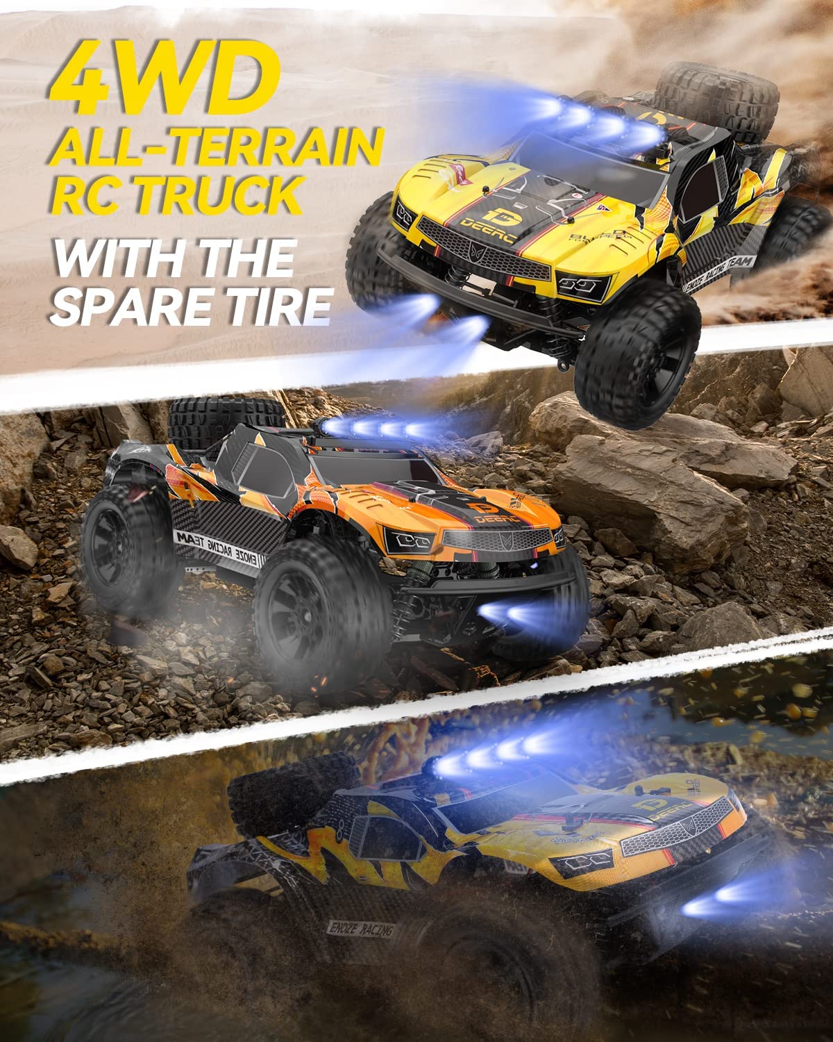 DEERC 9201E Remote Control Car 1:10 High Speed RC Monster Truck 4x4 Off Road