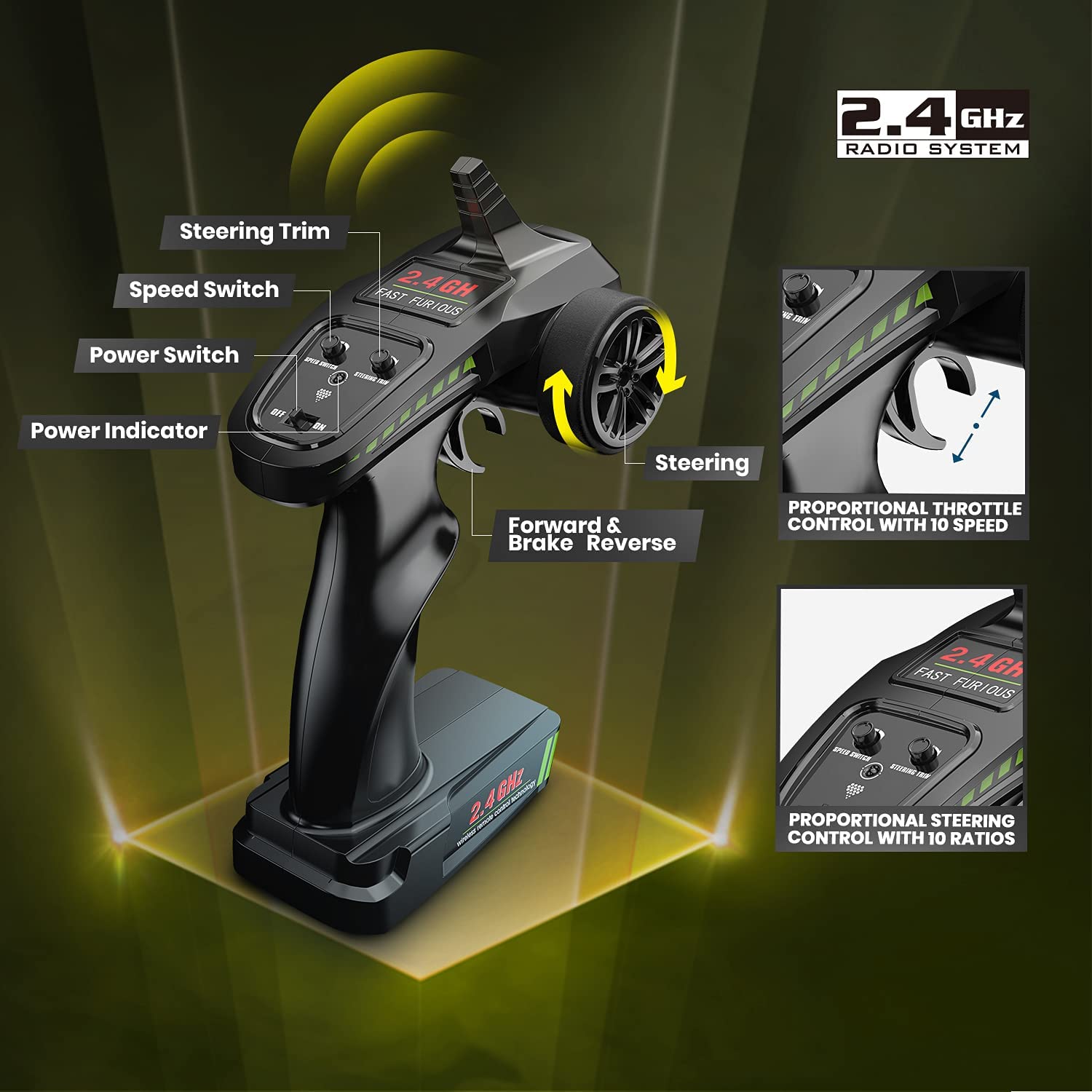 DEERC 9310 RC Cars High Speed Remote Control Car 1:18 Off Road 4WD Monster Truck