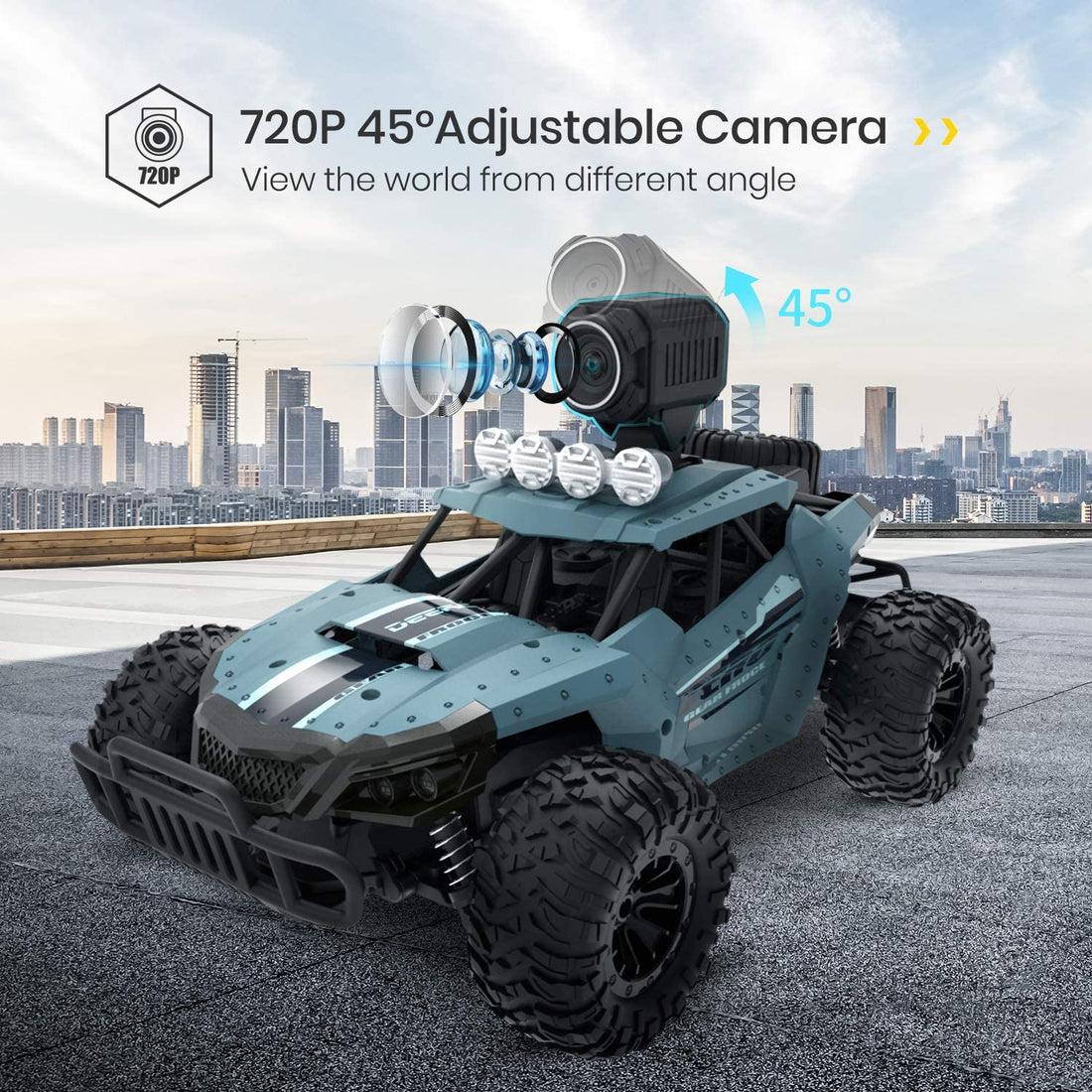 DEERC DE36W RC Car Remote Control 1:16 Scale 4WD Off Road 720P HD FPV Camera