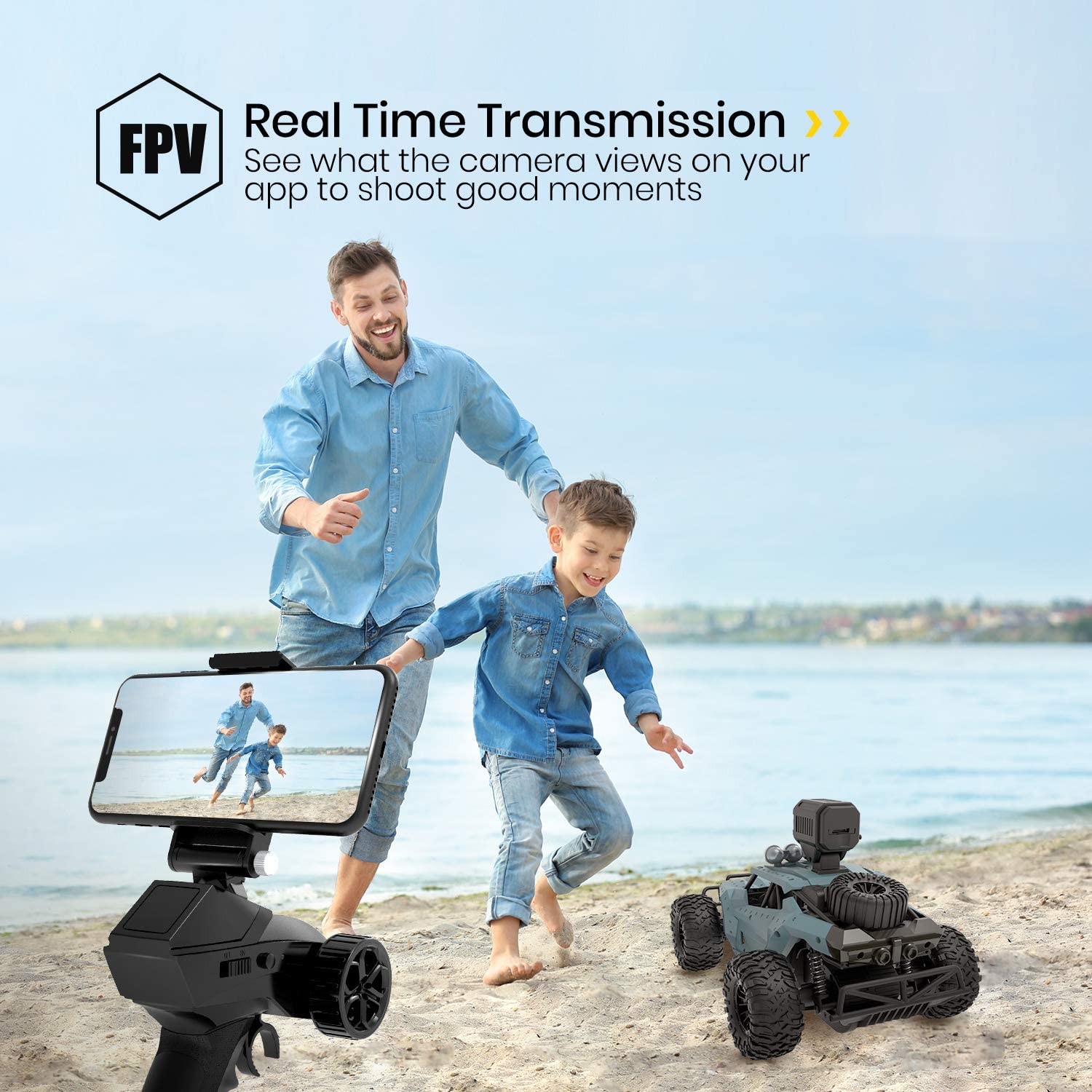 DEERC DE36W RC Car Remote Control 1:16 Scale 4WD Off Road 720P HD FPV Camera