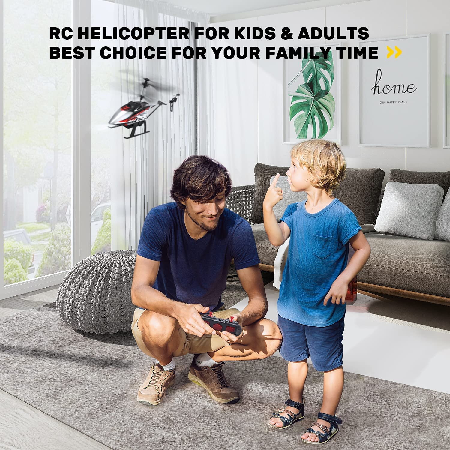 DEERC DE52 Remote Control Helicopter Altitude Hold 2.4GHz RC Flying Aircraft Toy
