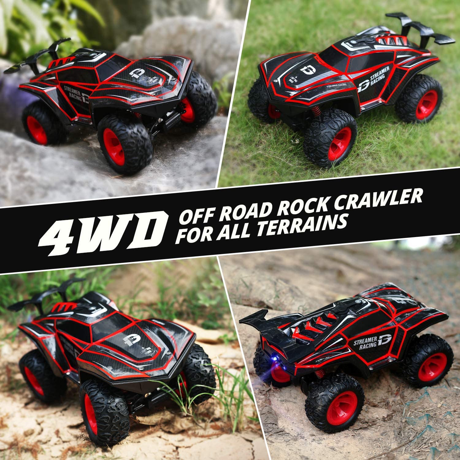 DEERC RC Cars 1/12 Remote Control Car 4WD Off Road Rock Crawler Monster Truck