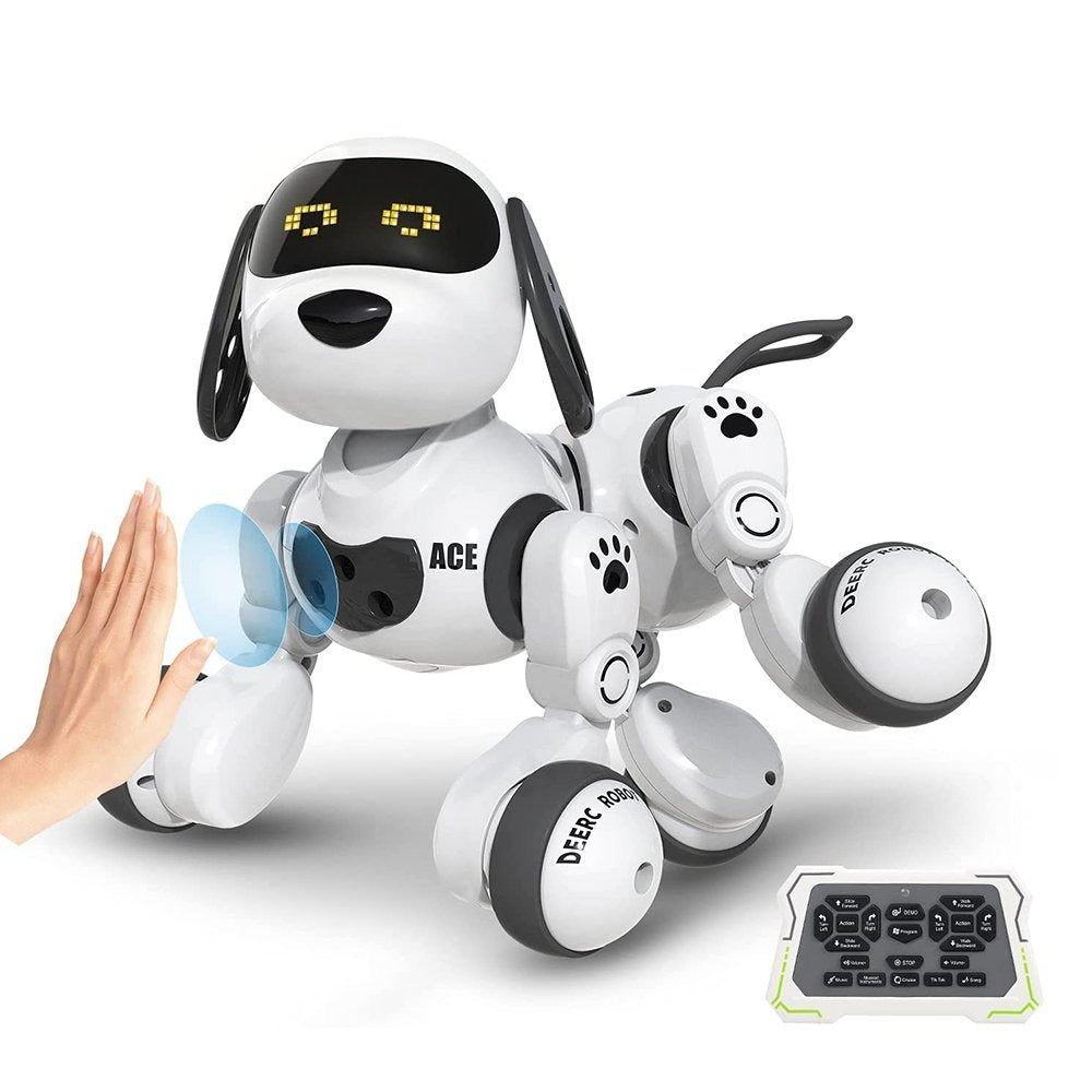DEERC Remote Control Dog Robot Toys for Kids Programmable Smart RC Toy Robotic