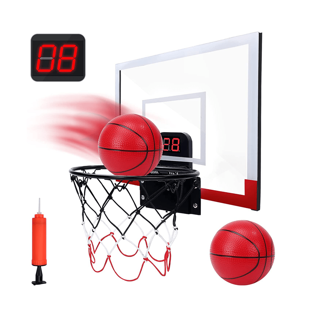 EagleStone Indoor Mini Basketball Hoop Set for Kids Over The Door Toddler 2 Ball