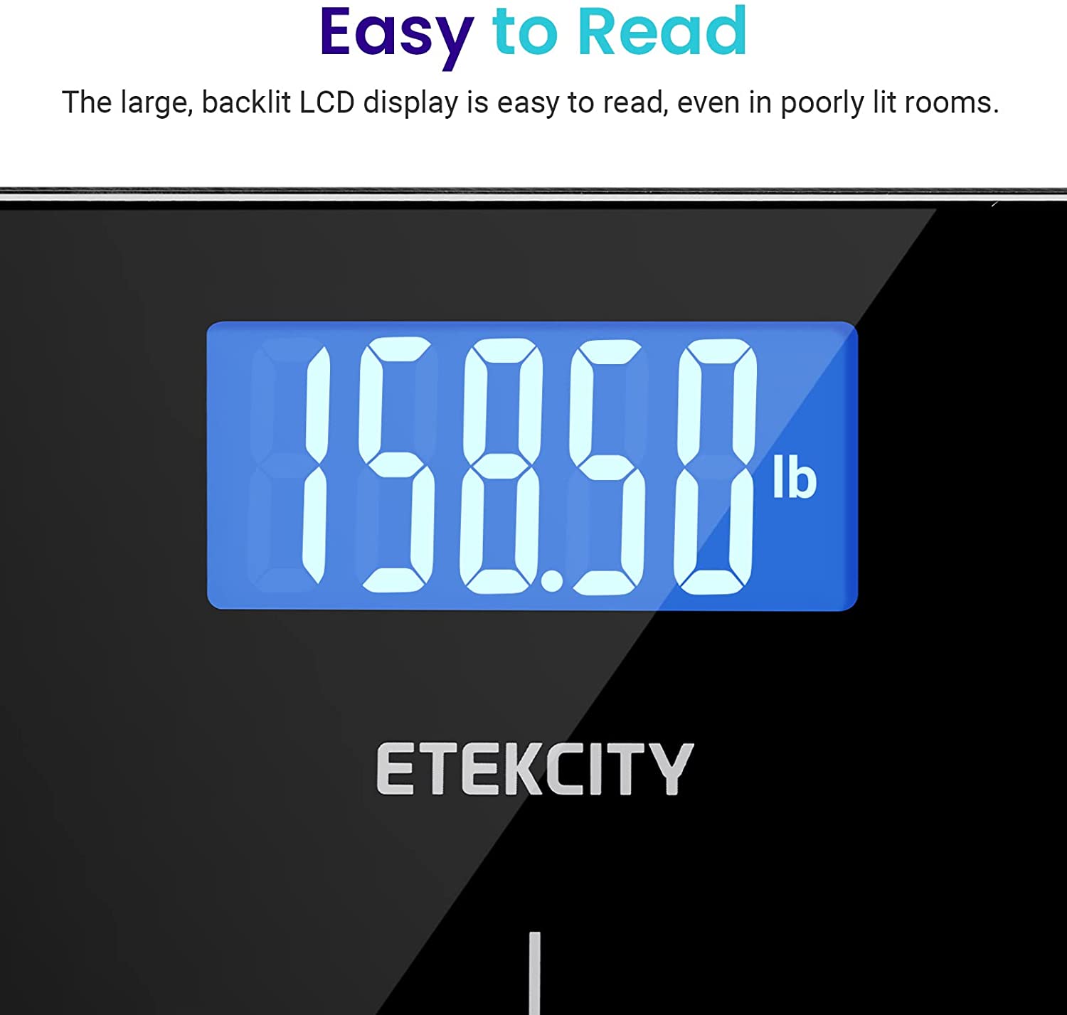 Etekcity Digital Body Weight Scale Bathroom LCD Display Durable Tempered Glass