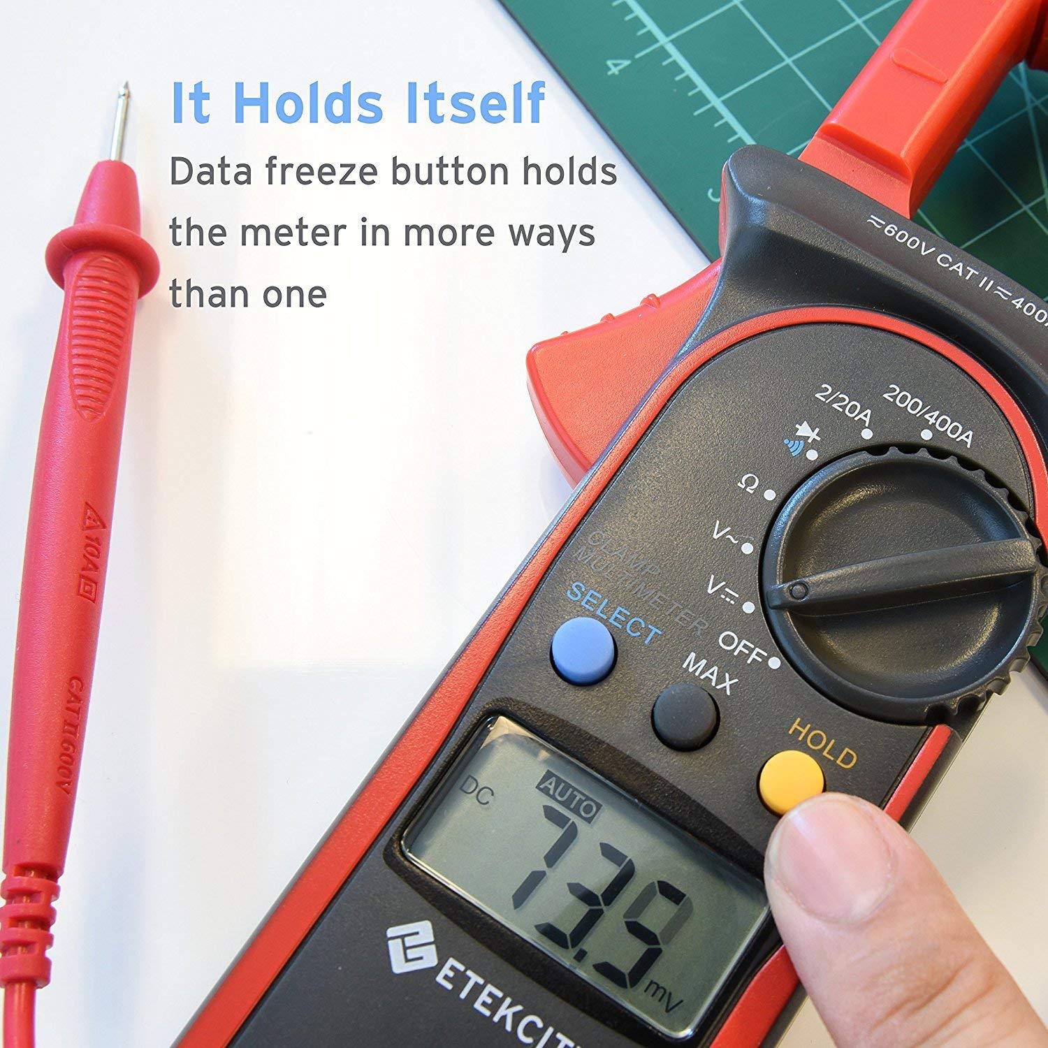 Etekcity Digital Clamp Meter Multimeter AC Current and AC/DC Voltage Tester