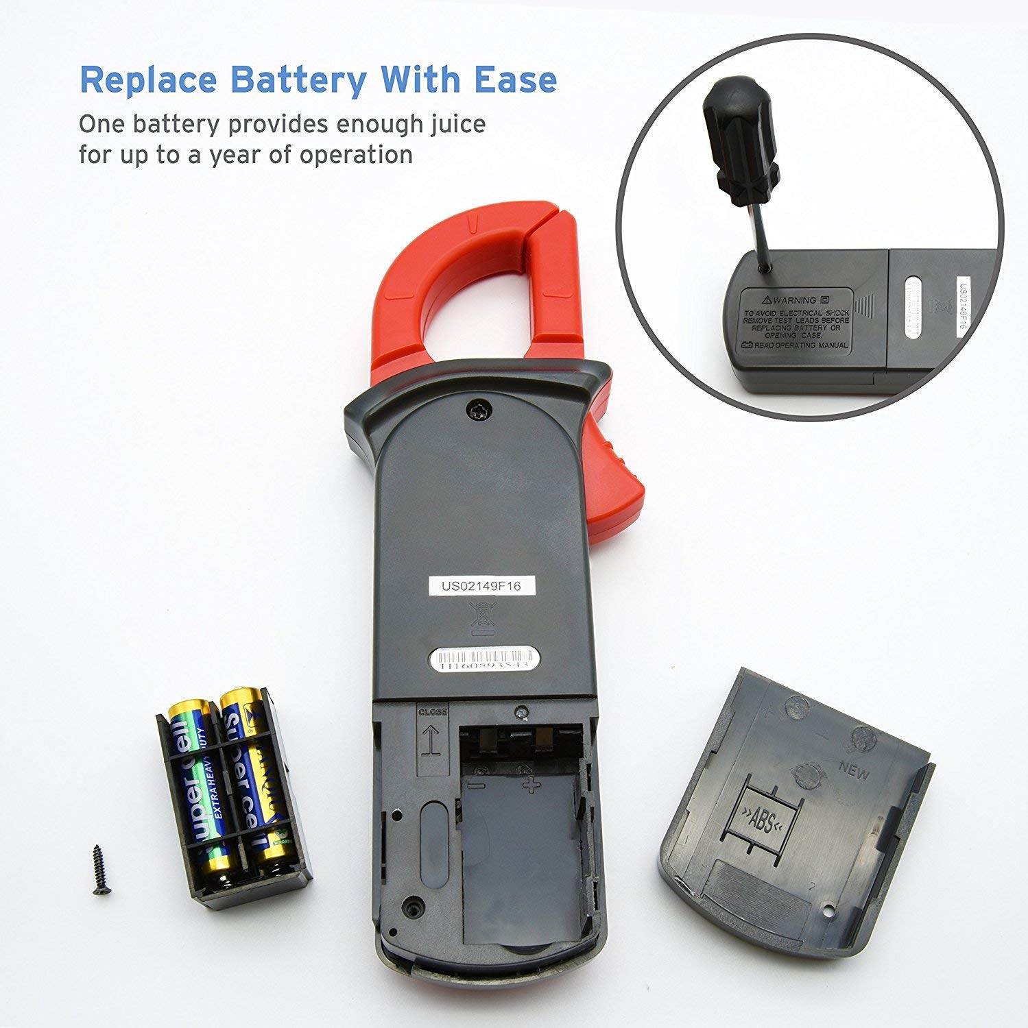Etekcity Digital Clamp Meter Multimeter AC Current and AC/DC Voltage Tester