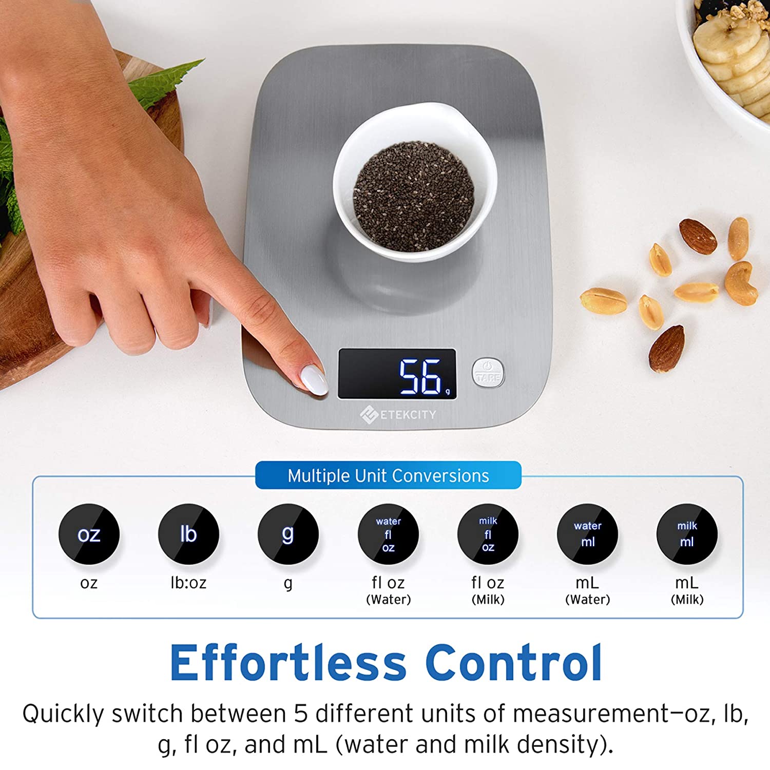 Etekcity Digital Food Kitchen Scale Baking Cooking Meal Prep Stainless Steel