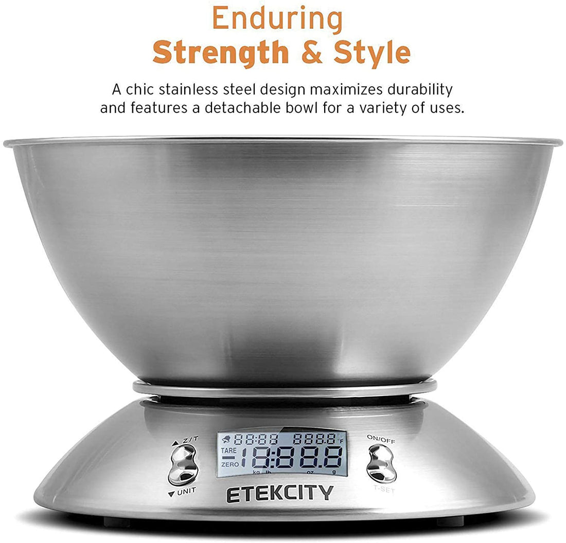 Etekcity Digital Food Kitchen Scale with Bowl Timer Temperature Sensor Cooking