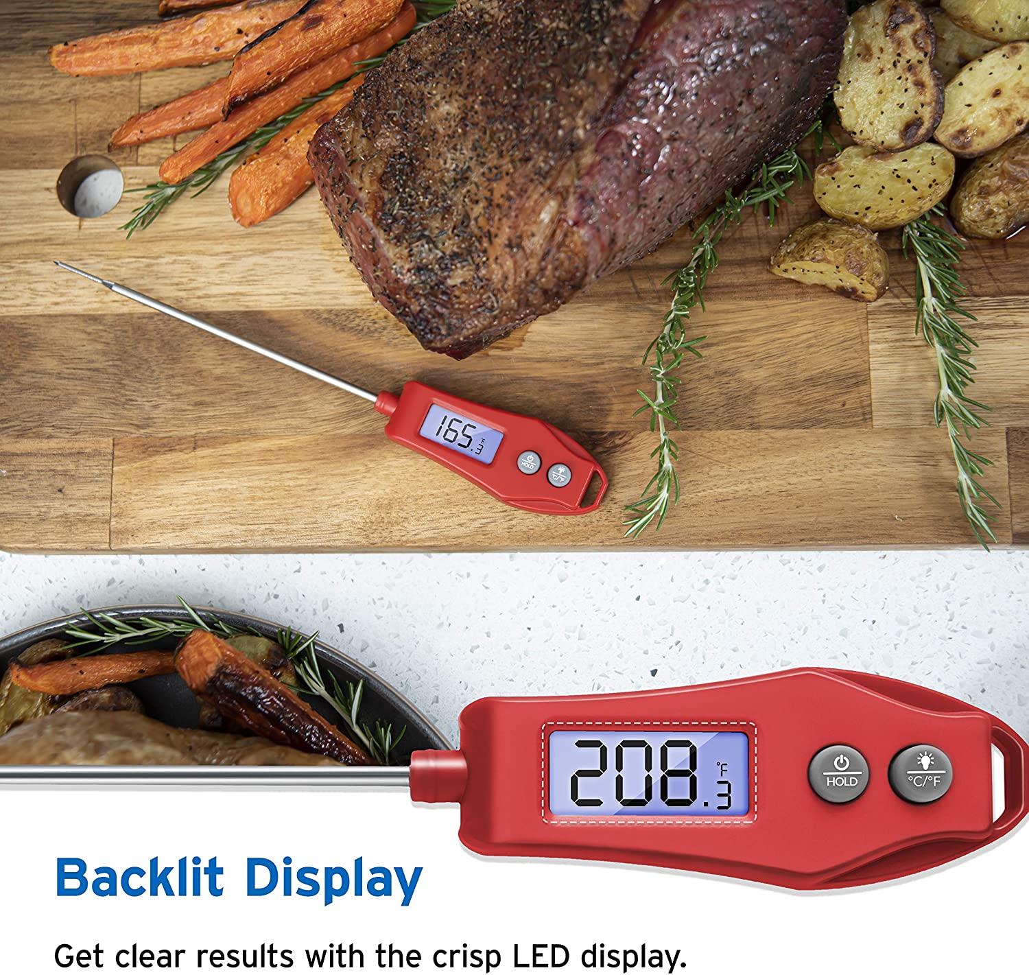 Etekcity EMT100 Digital Instant Read Meat Thermometer Kitchen Cooking Food BBQ