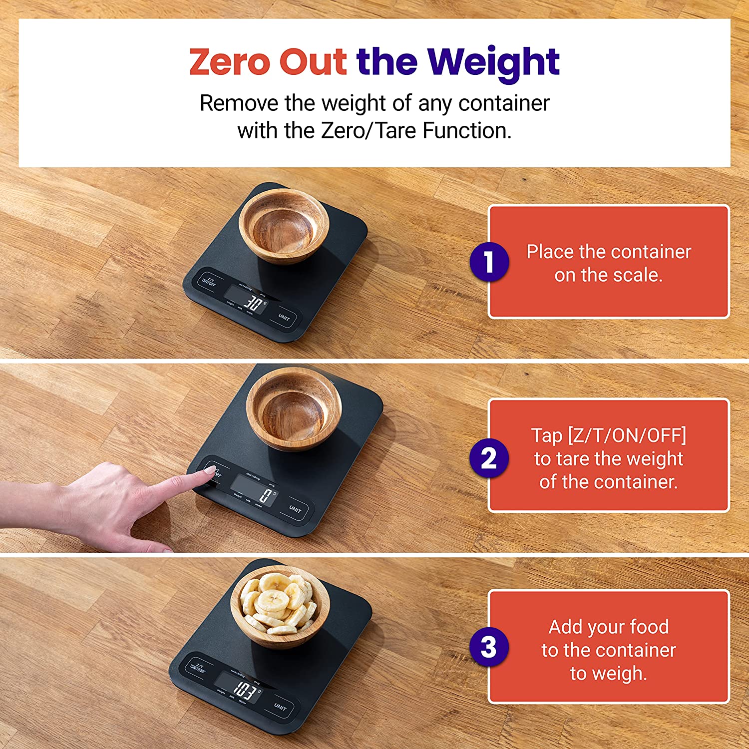 Etekcity Food Kitchen Scale Digital Cooking Baking Meal Prep Dieting Weight Loss