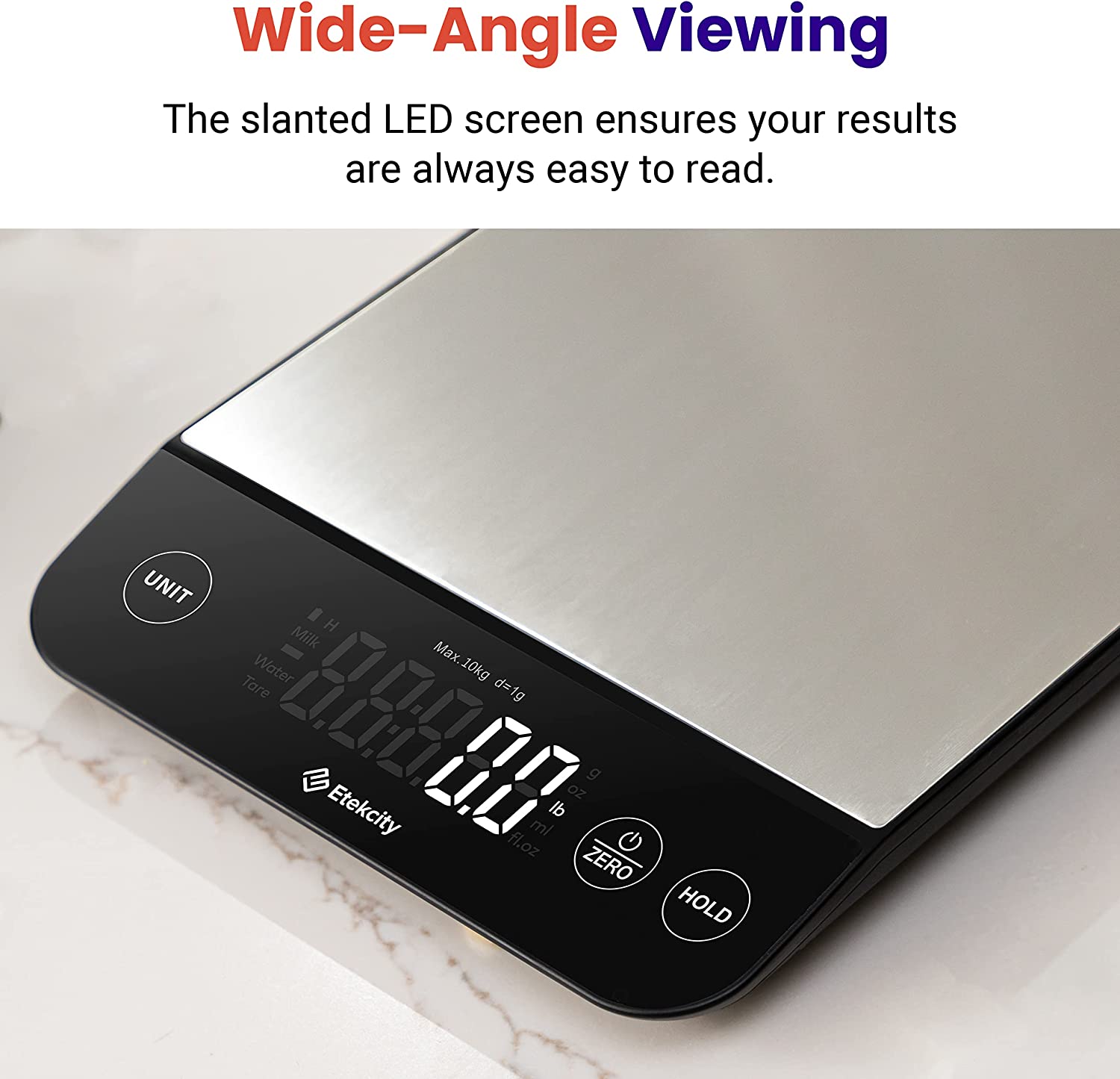 Etekcity Luminary Food Kitchen Scale Digital Rechargeable for Cooking Baking