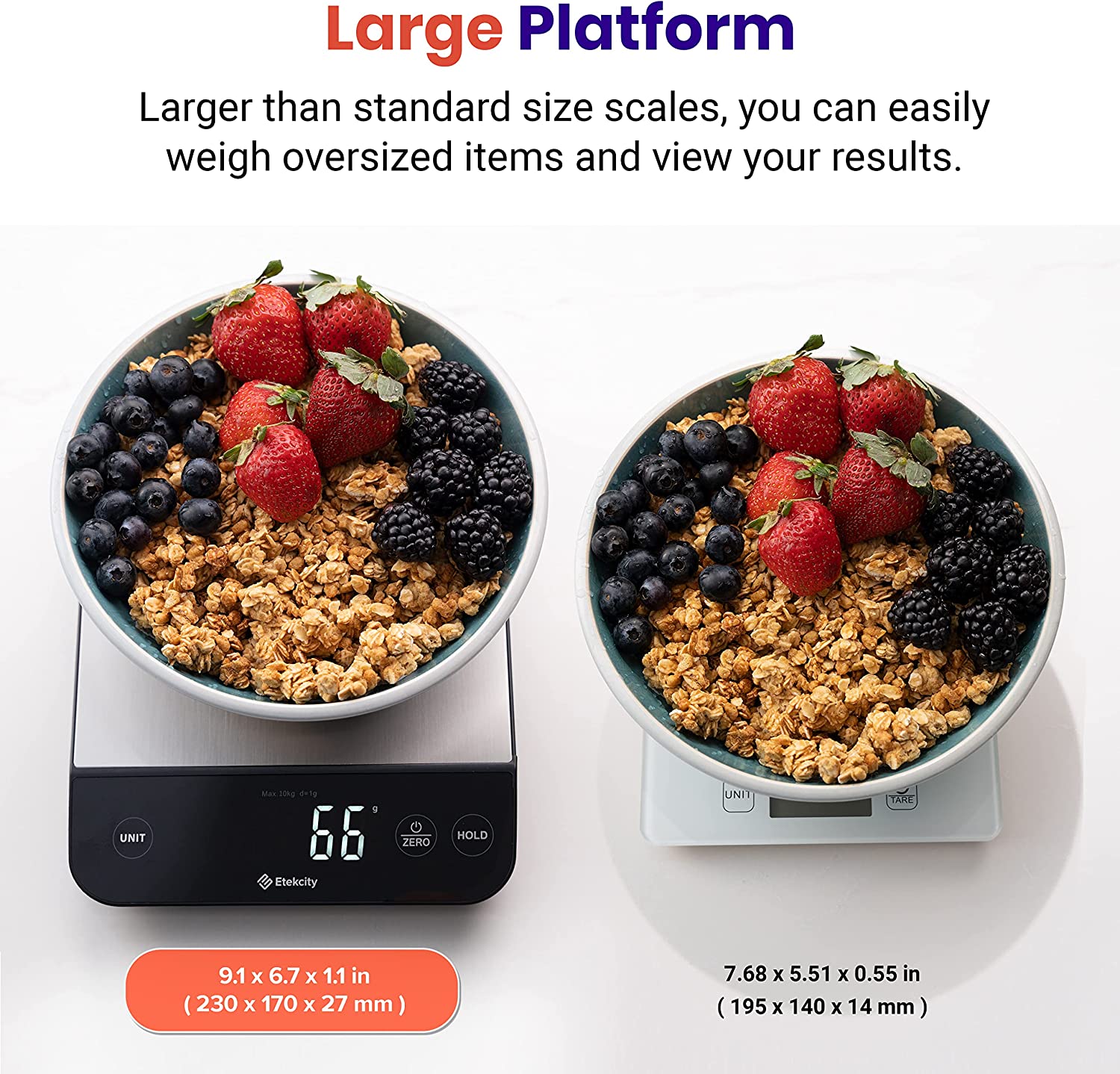 Etekcity Luminary Food Kitchen Scale Digital Rechargeable for Cooking Baking