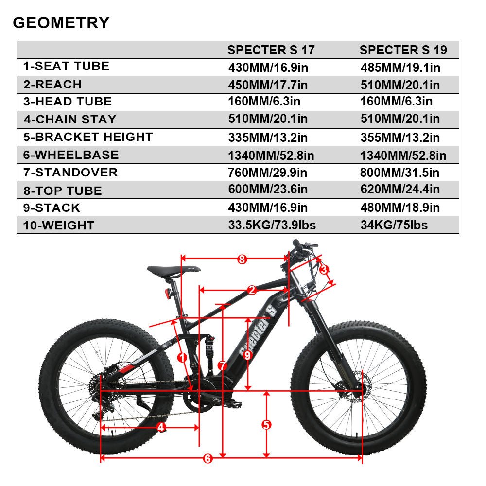 EUNORAU Specter-S 17 Electric Mountain Bike 48V 1000w Motor Dual Battery Bicycle