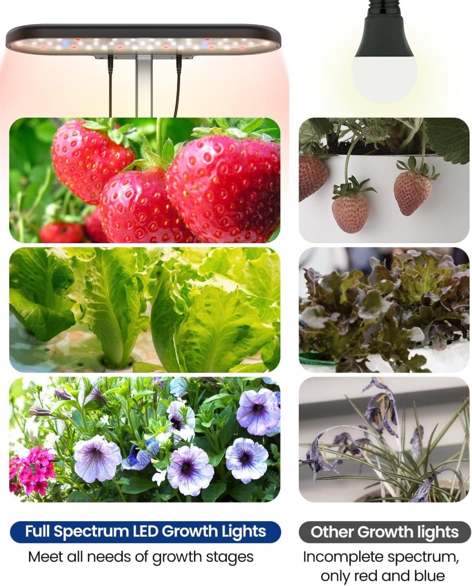 iDOO 10 Pods Hydroponics Growing System Indoor Herb Garden Germination Kit LED