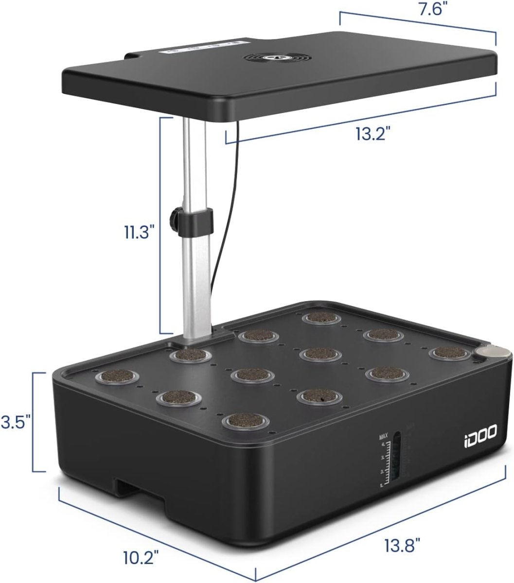 iDOO Hydroponics Growing System 12Pods Mini Herb Garden Germination Kit with LED