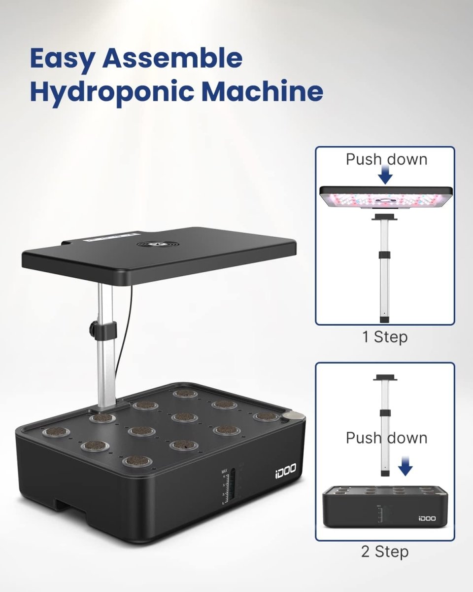 iDOO Hydroponics Growing System 12Pods Mini Herb Garden Germination Kit with LED