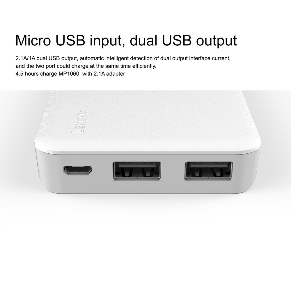 Lenovo 10000mAh Dual USB port Power Bank