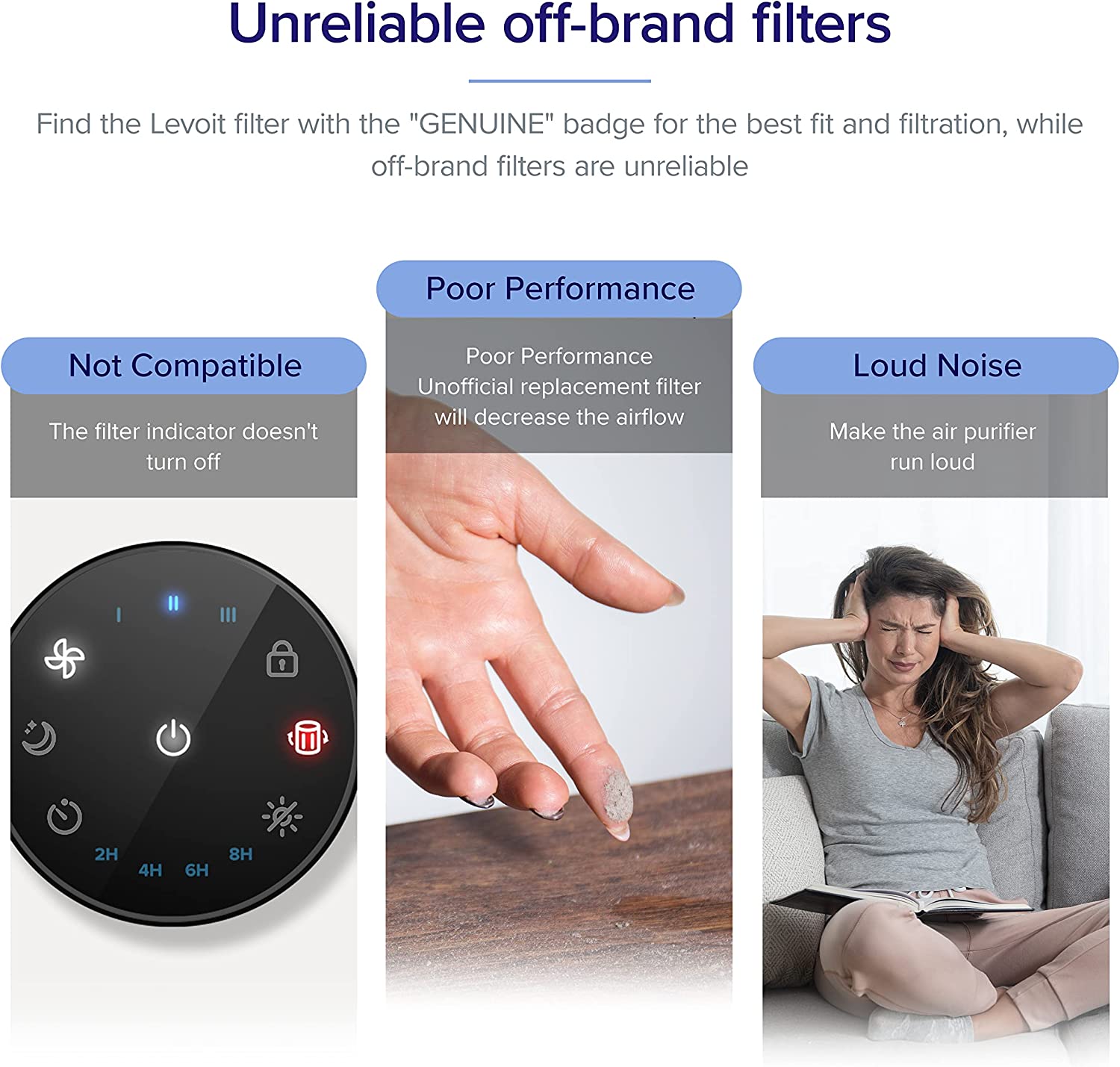 LEVOIT Core 300 Air Purifier 3-in-1 True HEPA Original Replacement Filter