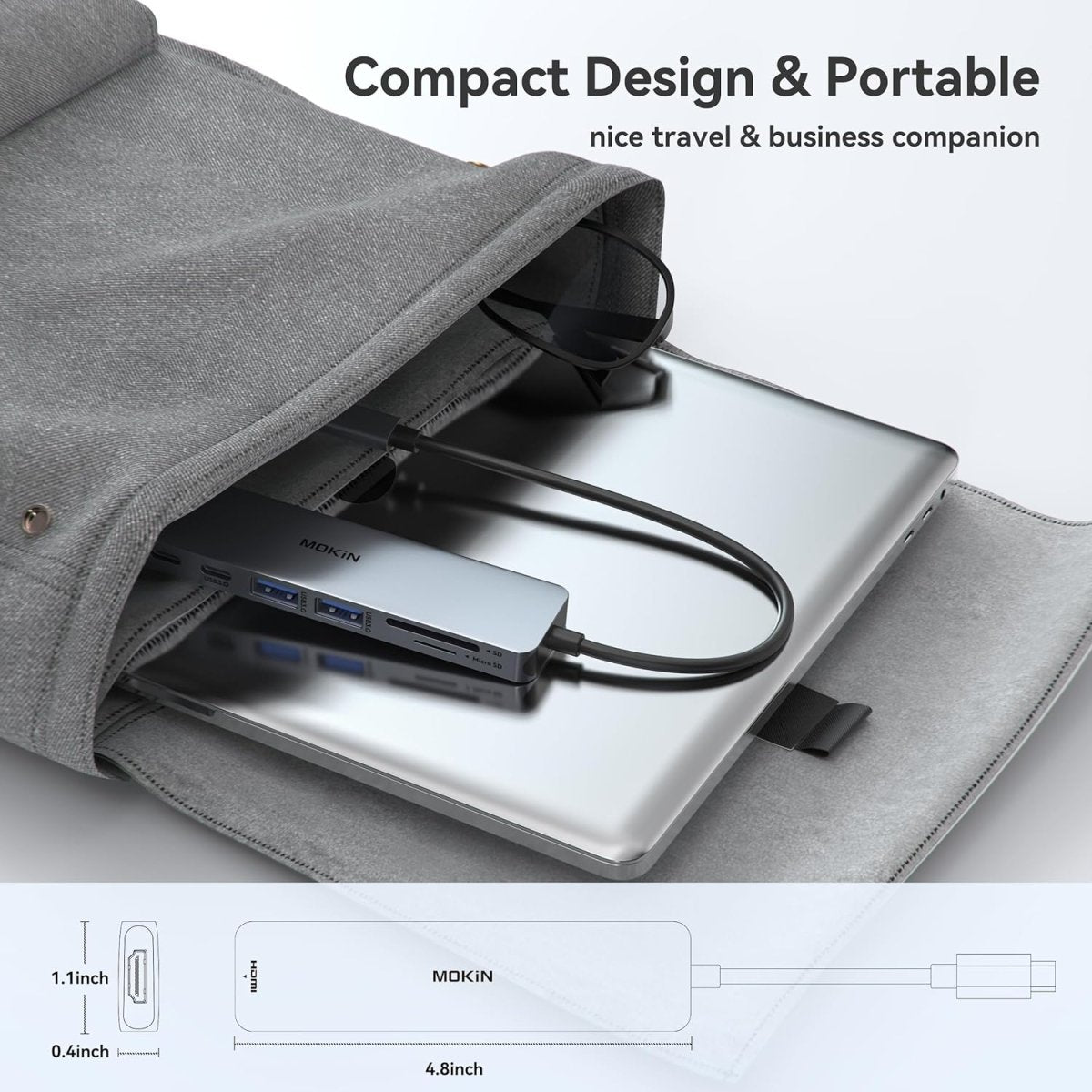 MOKiN USB C Hub HDMI Adapter for MacBook Pro/Air 7 in 1 USB C Dongle Card Reader