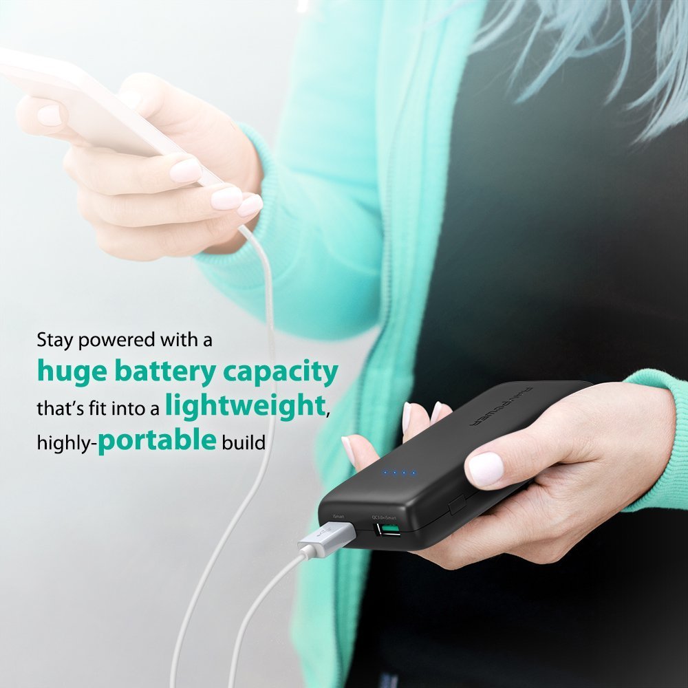 RAVpower 12000mAh QC3.0 2 USB Port Power Bank