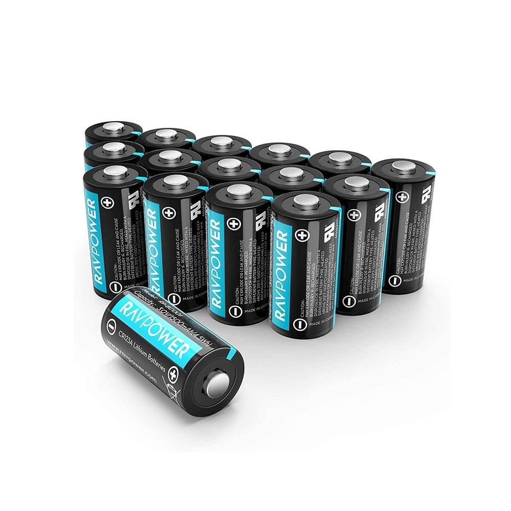 RAVPower CR123A Lithium-ion Batteries 16 Pack 3V 1500mAh Arlo Cameras Flashlight