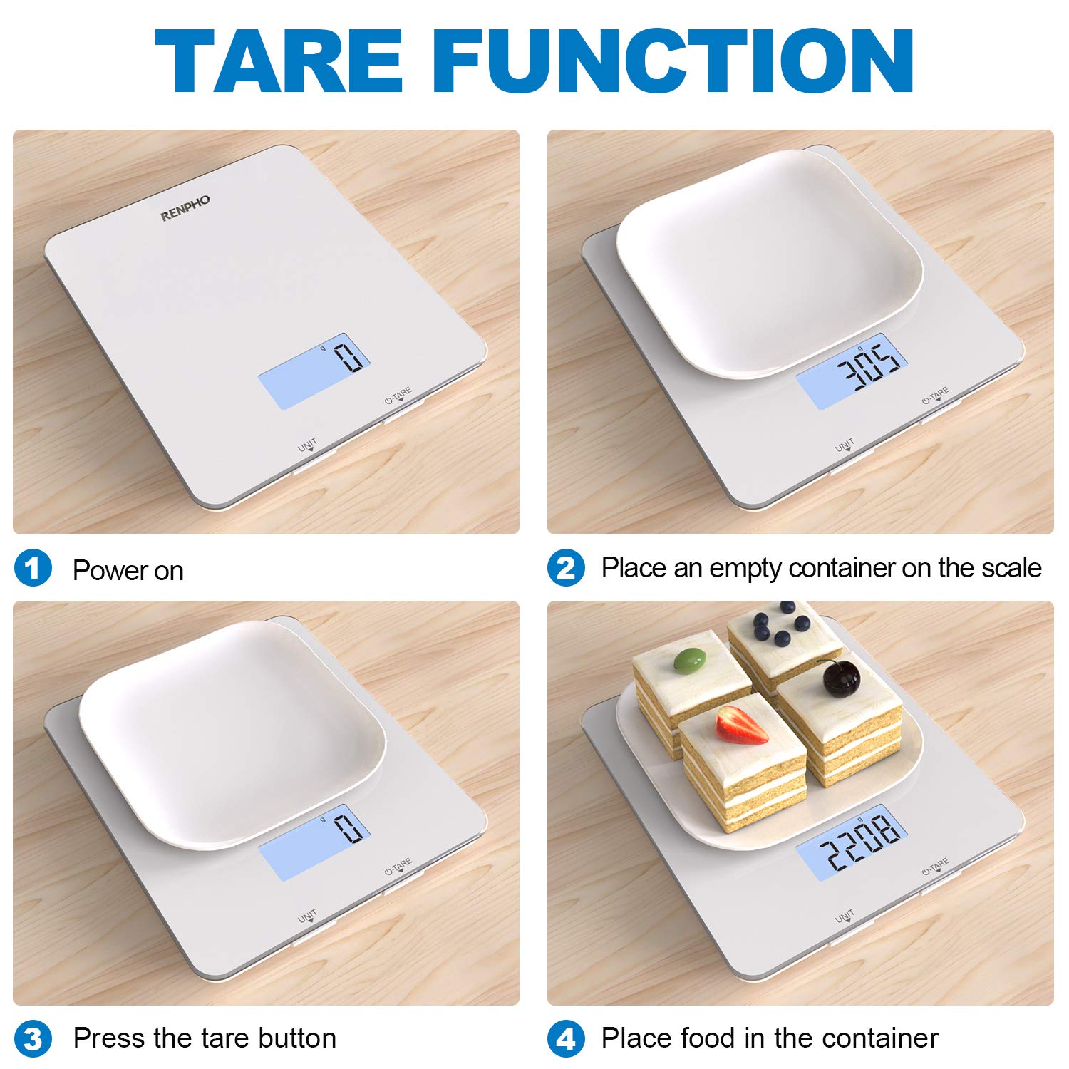 RENPHO Digital Food Scale Kitchen Scale Cooking Nutritional Calculator with App
