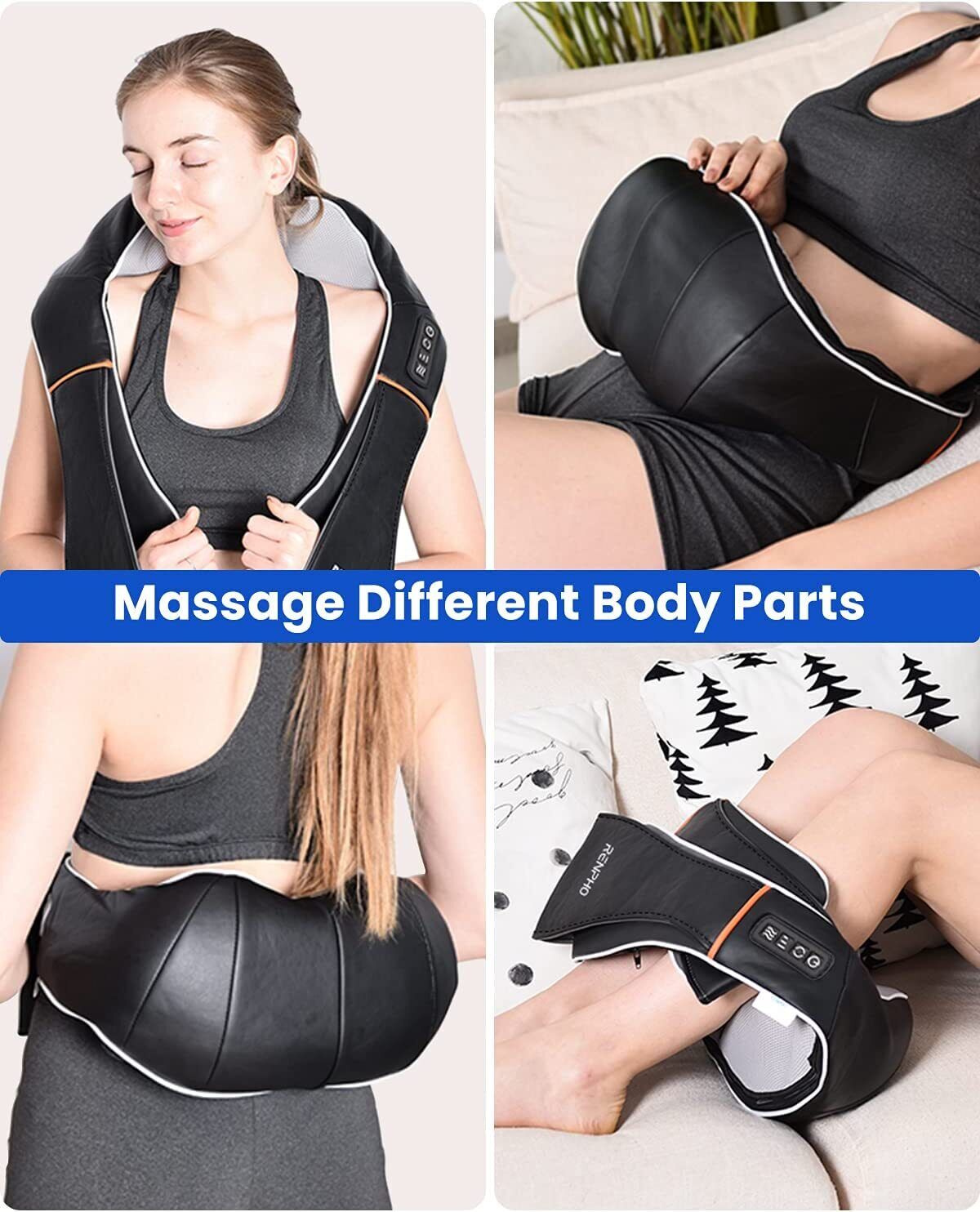 RENPHO Shiatsu Neck and Shoulder Back Massager Vibration Deep Tissue Kneading