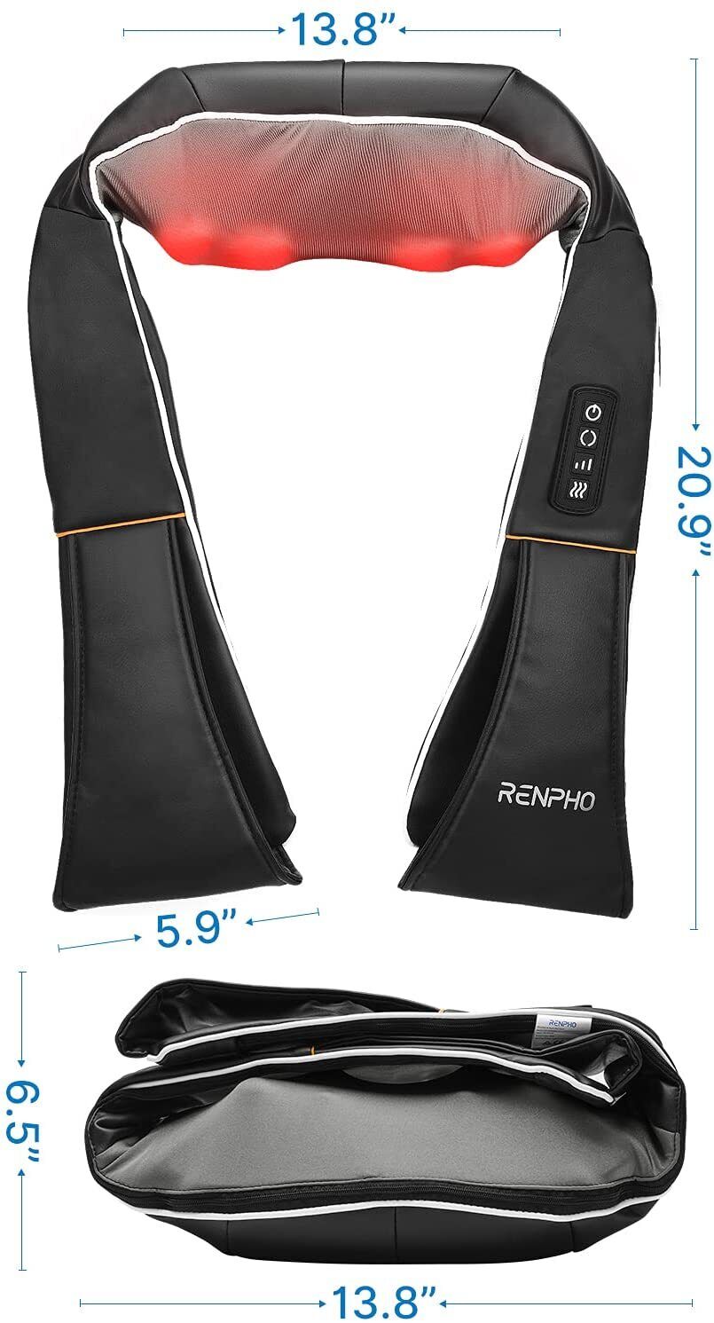 RENPHO Shiatsu Neck and Shoulder Back Massager Vibration Deep Tissue Kneading
