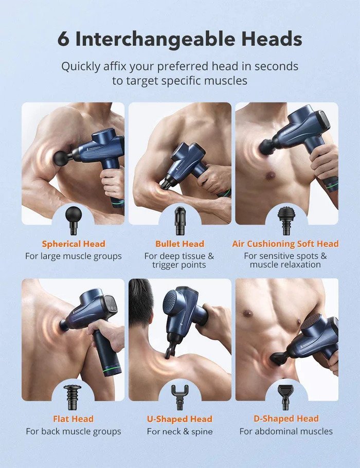 Taotronic Massage Gun Deep Tissue Percussion Muscle Handheld Portable Massager