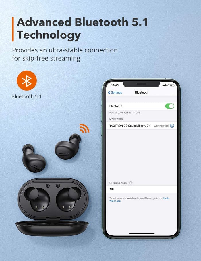 Taotronics SoundLiberty 94 True Wireless Earbuds Bluetooth Earphone Headphones