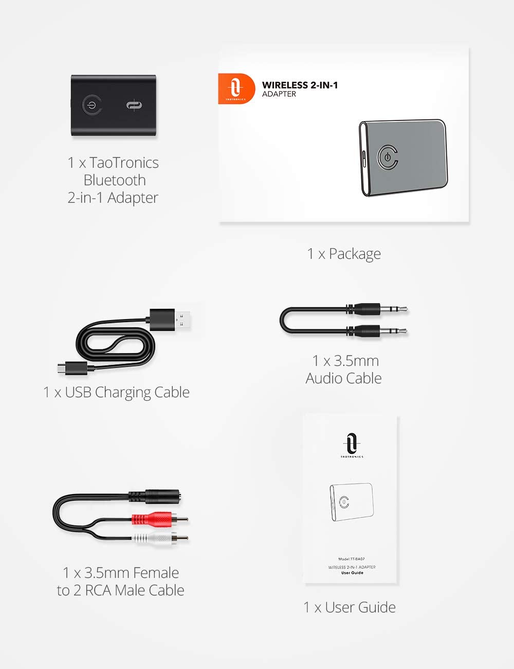 taotronics bluetooth 5.0 transmitter and receiver