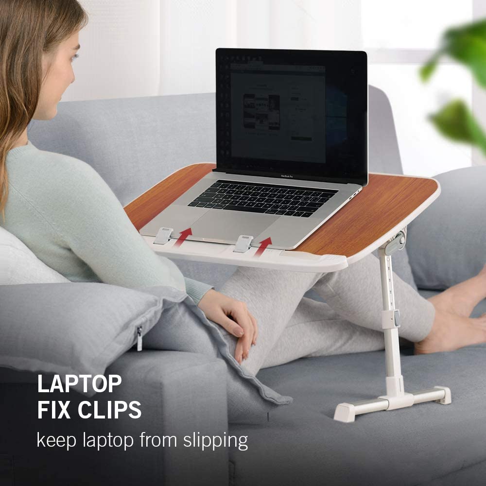 TaoTronics Foldable Laptop Table for Bed Lap Desks Height Adjustable Tray Table