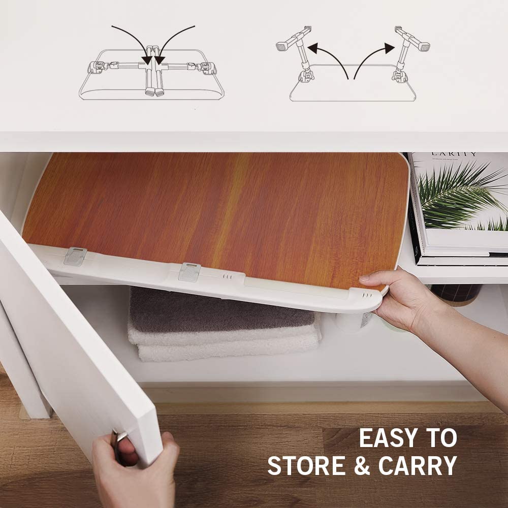 TaoTronics Foldable Laptop Table for Bed Lap Desks Height Adjustable Tray Table