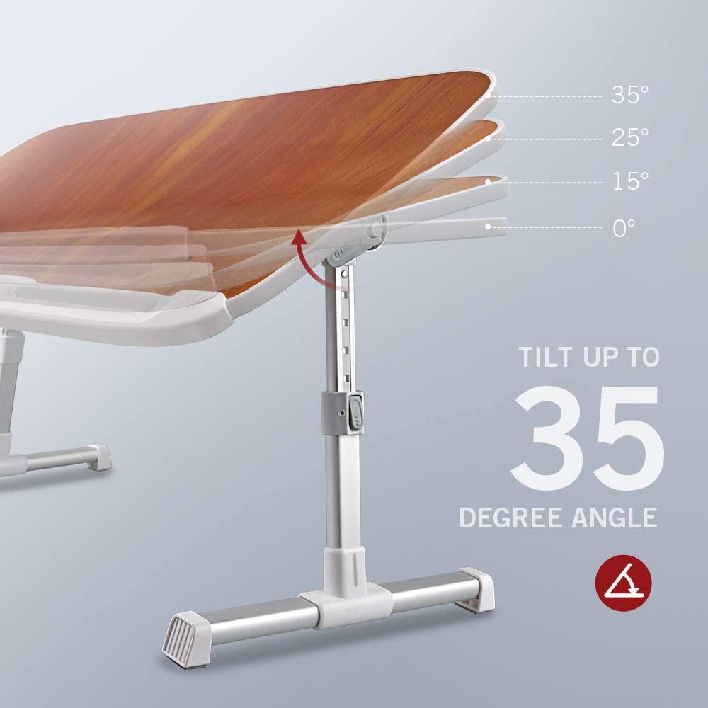TaoTronics Foldable Laptop Table for Bed Lap Desks Height Adjustable Tray Table