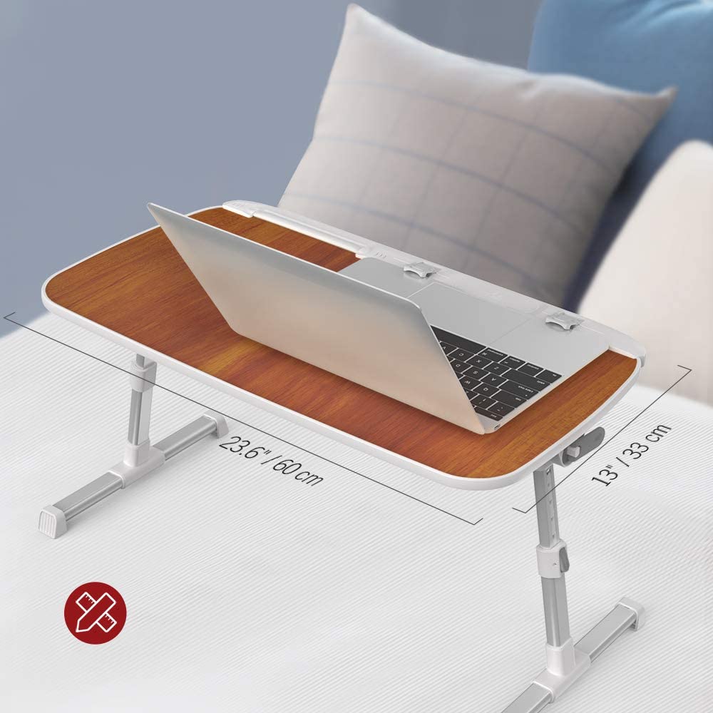 TaoTronics Foldable Laptop Table for Bed Lap Desks Height Adjustable Tray Table