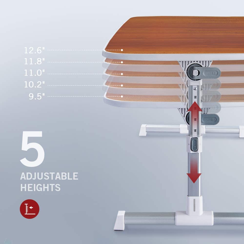 TaoTronics Foldable Laptop Table for Bed Lap Desks Height Adjustable Tray Table
