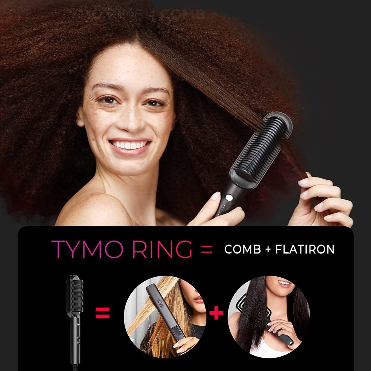 TYMO Hair Straightener Brush Straightening Comb and Iron 20s Fast Heating 5 Temp AU VERSION