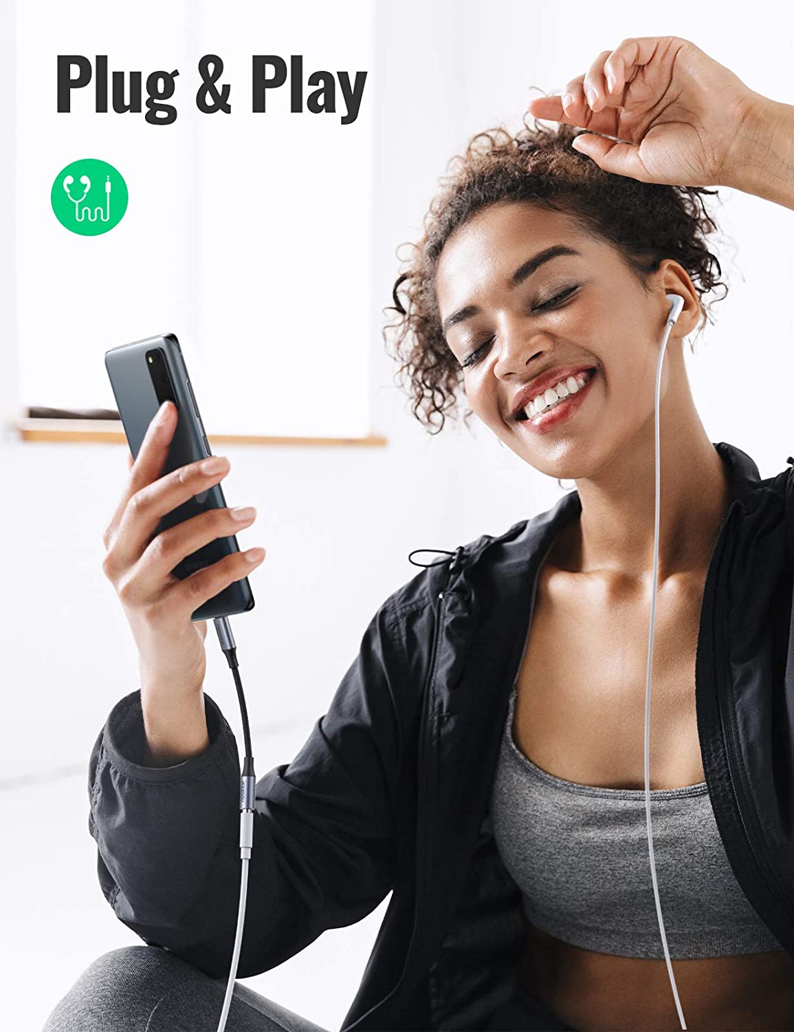 UGREEN USB C to 3.5mm Audio Adapter Braided Type C to Headphone Aux Cable Cord