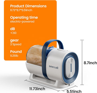 Oneisall Dog Grooming Vacuum Pet Grooming Vacuum with Clipper Nail Grinder AU Version