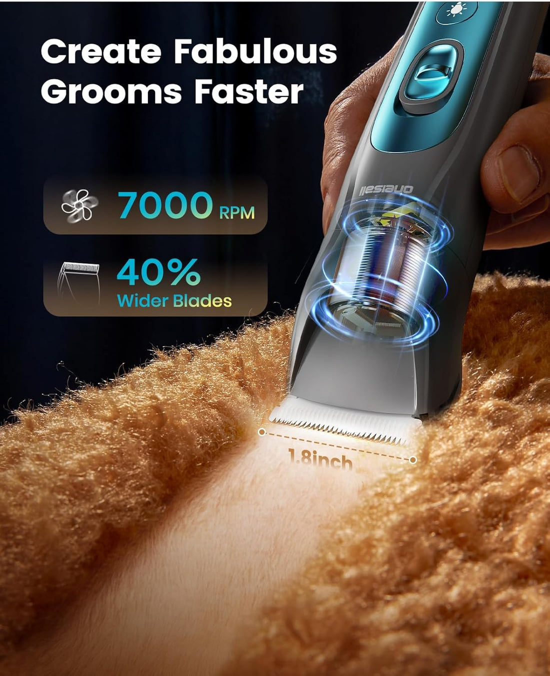 Oneisall Dog Clippers &amp; Paw Trimmer 4 in 1 Grooming Kit Cordless Silent Pet Shaver