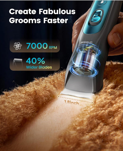 Oneisall Dog Clippers &amp; Paw Trimmer 4 in 1 Grooming Kit Cordless Silent Pet Shaver