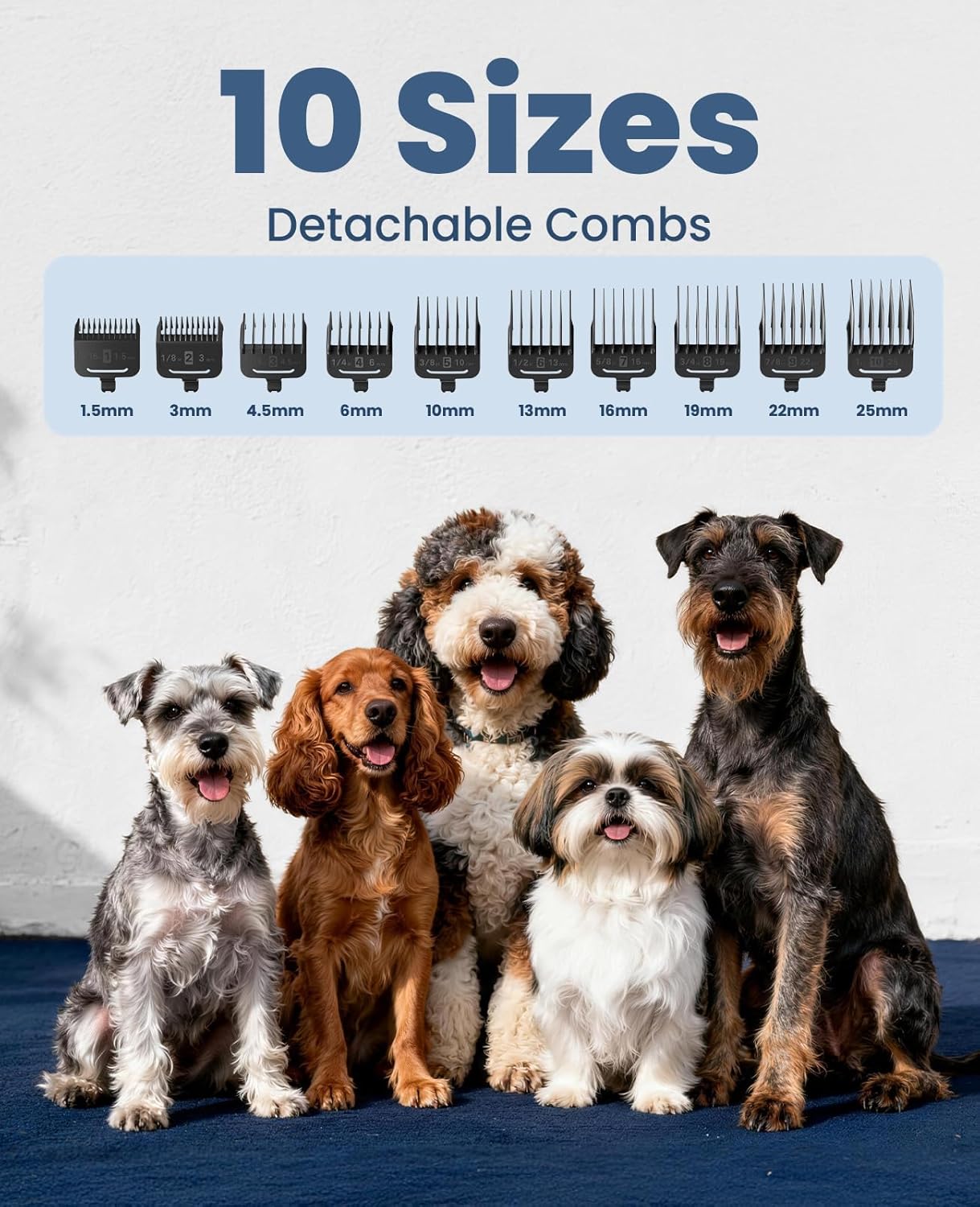 Oneisall Dog Clippers for Grooming Rechargeable Cordless Pet Shaver for Thick Heavy Coats Low Noise